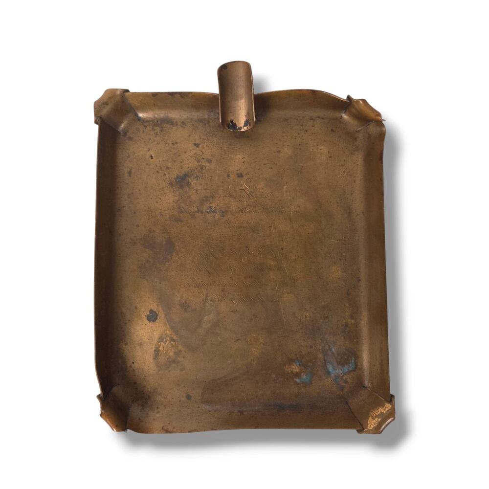 Antique Copper Wedding Invitation Tray Printing Plate Engraved Ashtray Chicago